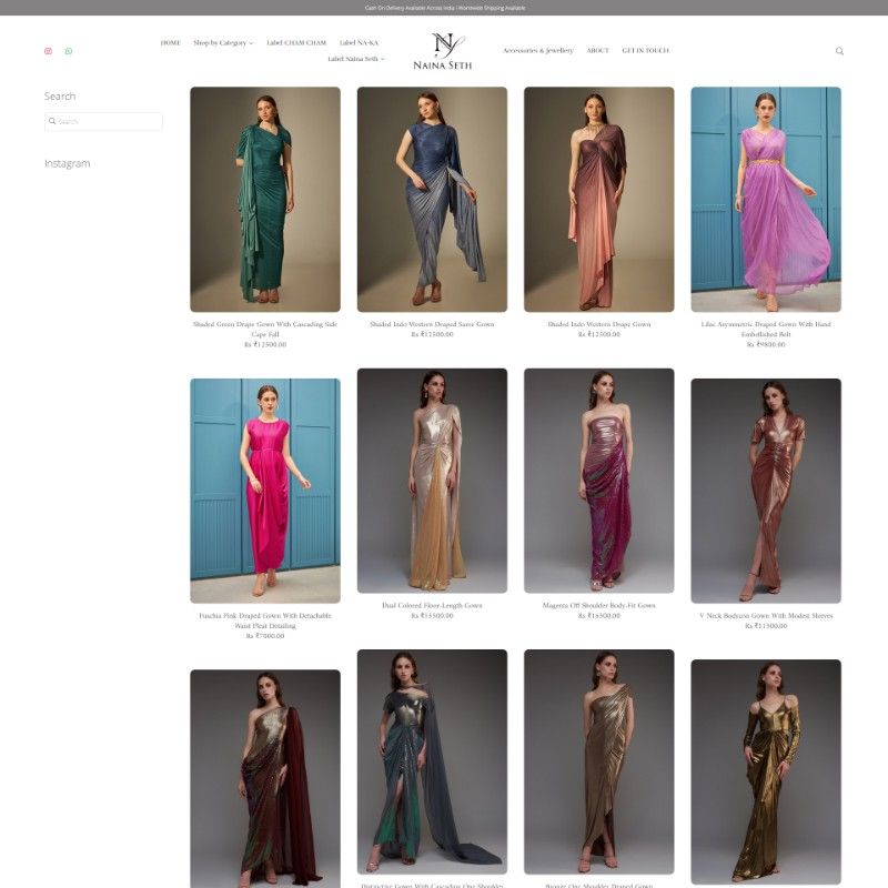 design de loja online de roupas minimalista