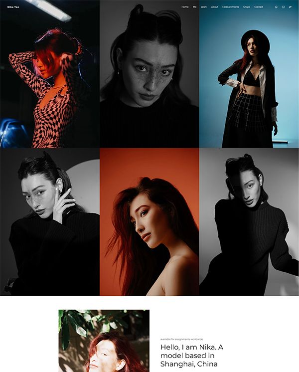 Beispiele für Nika Yan-Portfolio-Websites