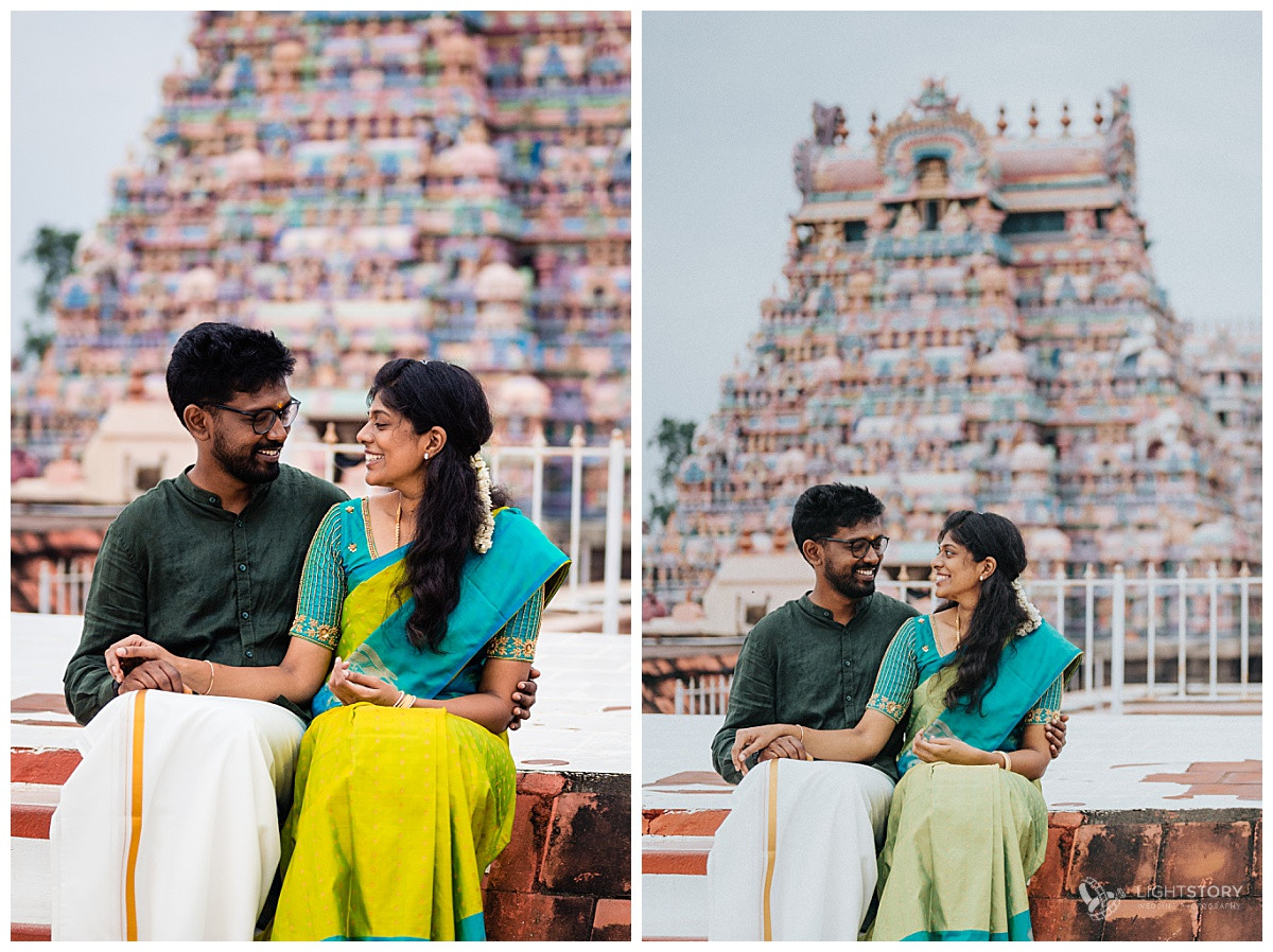 Trichy Srirangam Temple Post Wedding Couple Shoot