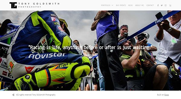 Tony Goldsmith - Motor cycle racing photographer portfolio website - Pixpa