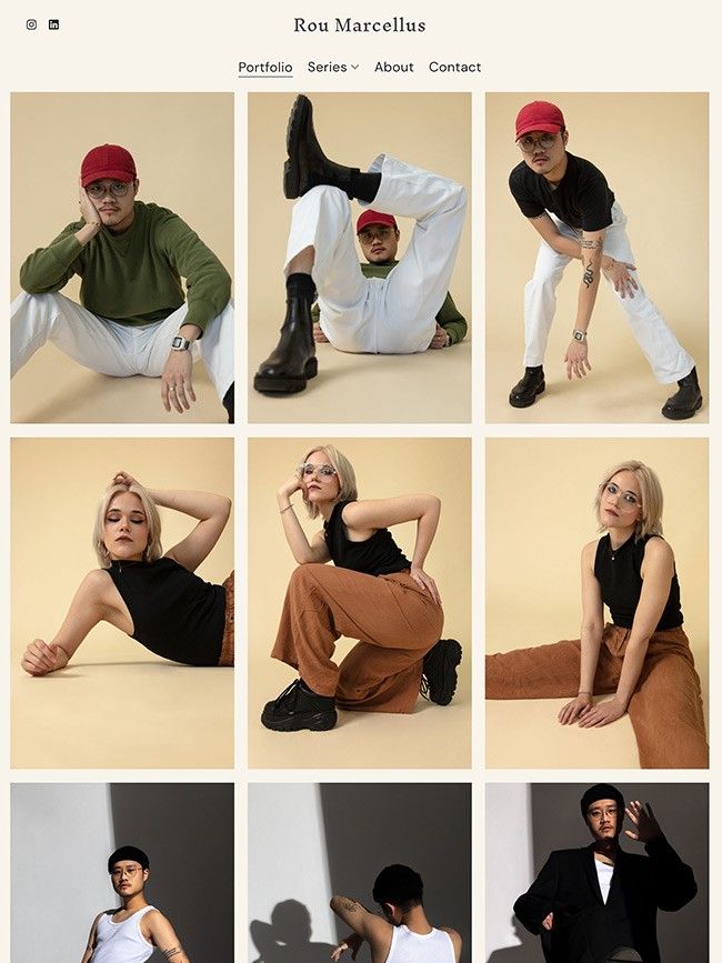 Rou Marcellus – Portfolio-Website für Modefotografen