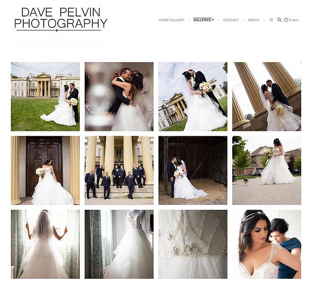 Dave Pelvin 写真ポートフォリオ Web サイトの例