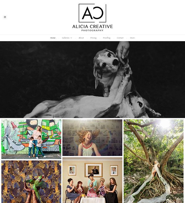 Exemplos de sites do portfólio de Alicia Adamopoulos