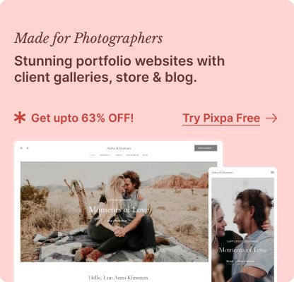 Pixpa portfolio website bouwer