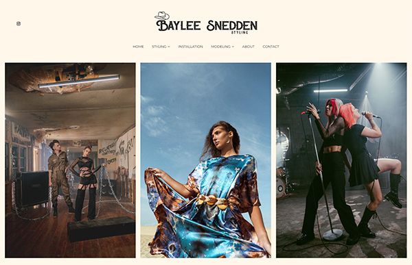 Esempi di siti web del portfolio Baylee Snedden