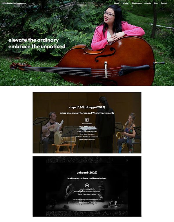 Esempi di siti web del portfolio Emily Koh