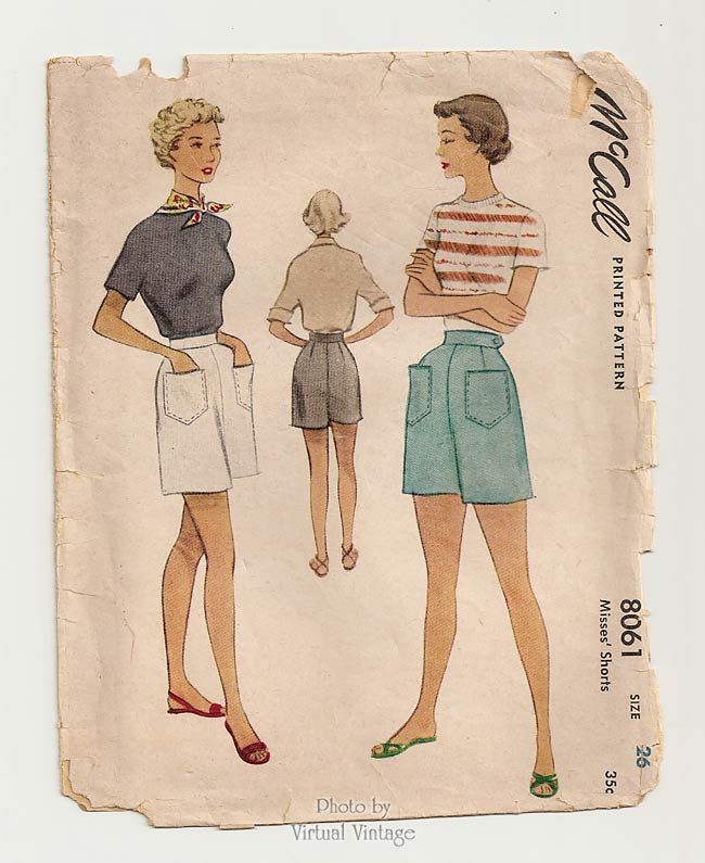 1950s Shorts Sewing Pattern for Women, McCall 8061