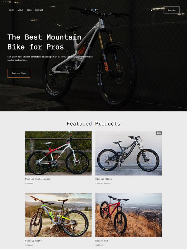 Fuji- Pixpa Modelli di siti web per portfolio