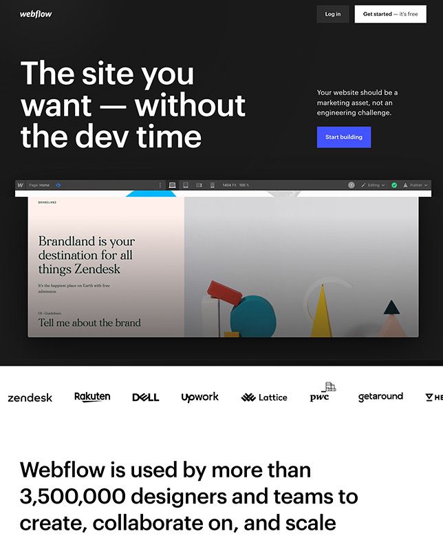 Construtor de sites Webflow