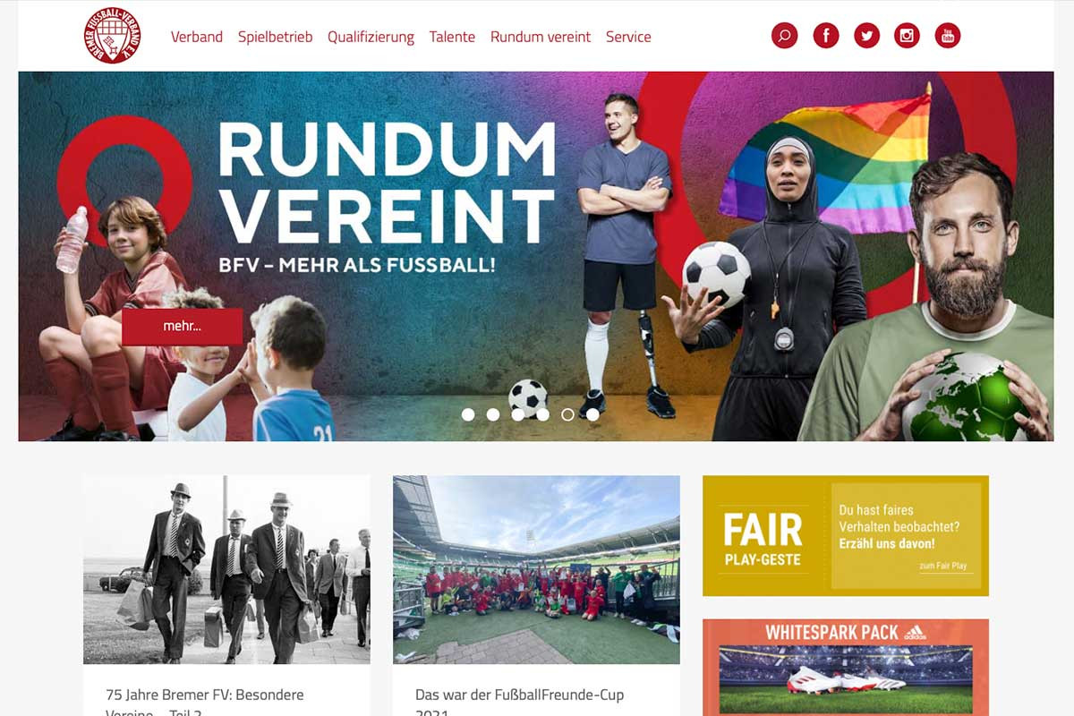 Fußballmannschaften beim FußballFreunde-Cup 2021 in Bremen.