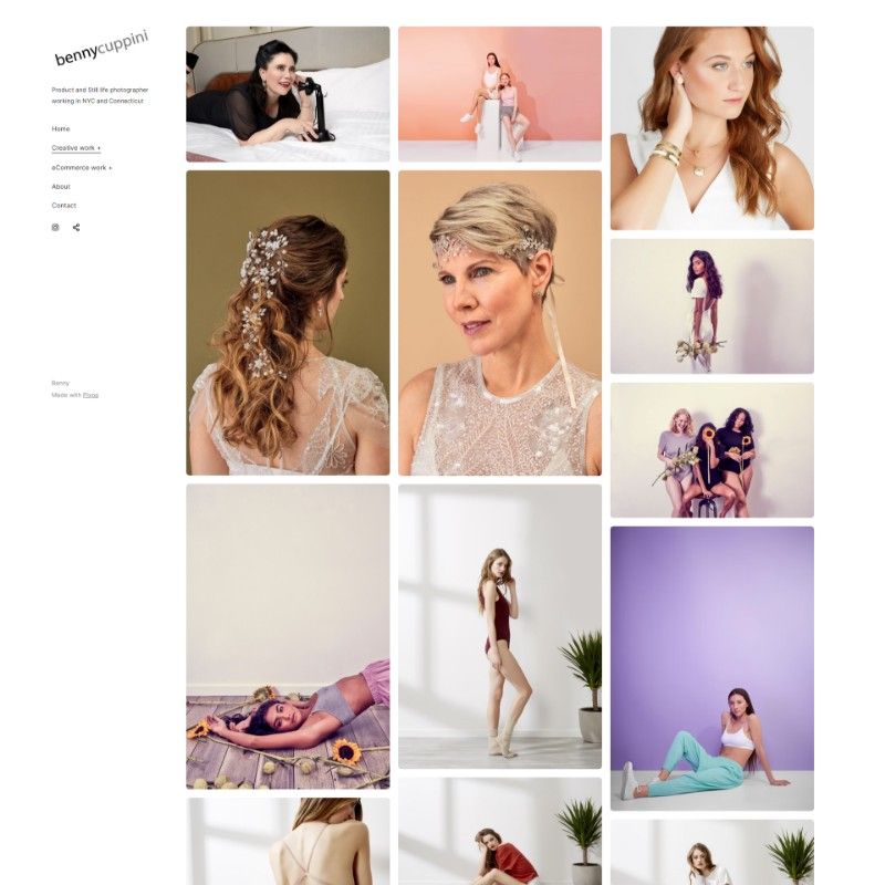minimalistisches Website-Design für Studioporträts