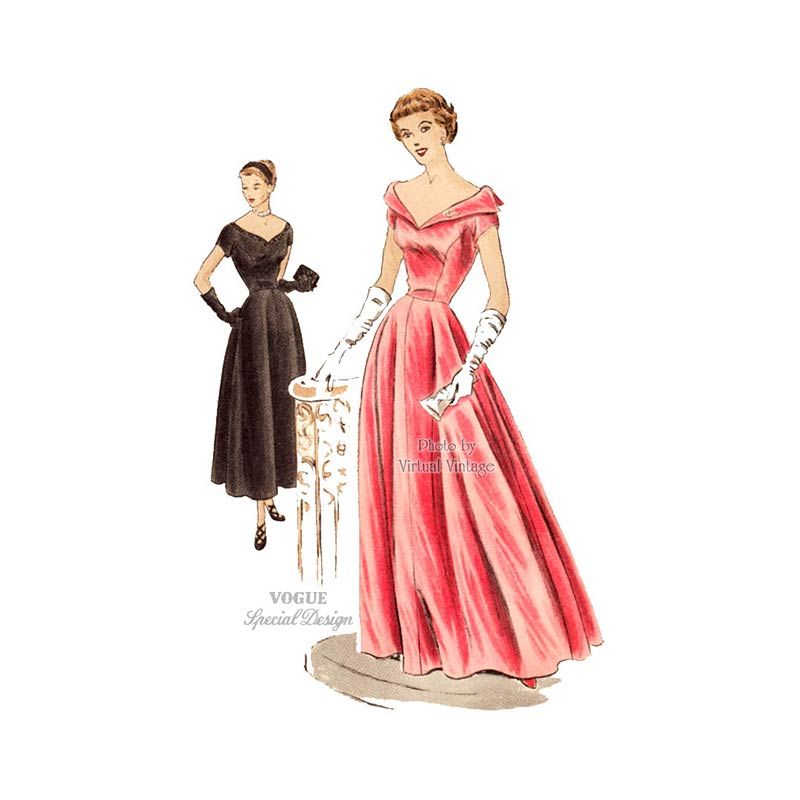 1940s Beautiful Dress Pattern McCall 7650 Flattering Wide Collar