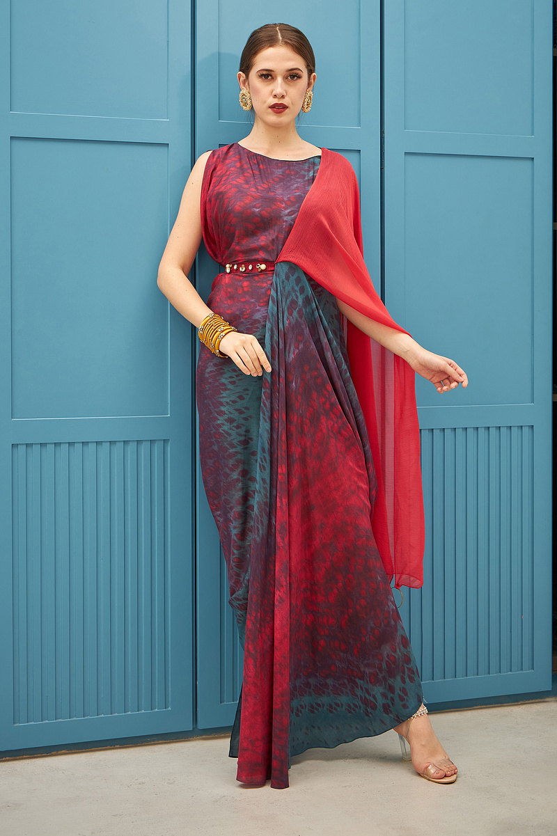 Indo Western Saree Draping Styles