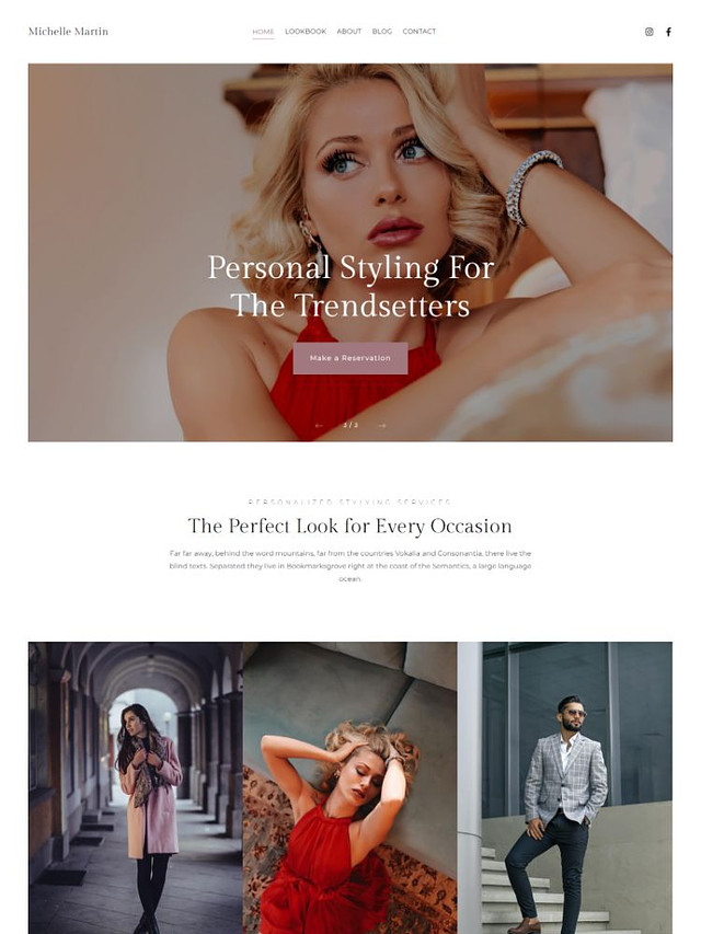 Ancora -  Pixpa Modello di sito web per portfolio di moda