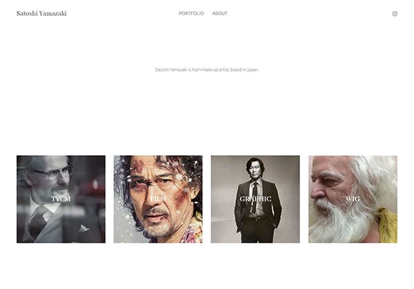 Beispiele für Satoshi Yamazaki Portfolio-Websites