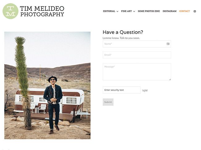 Tim Melideo Contact Page