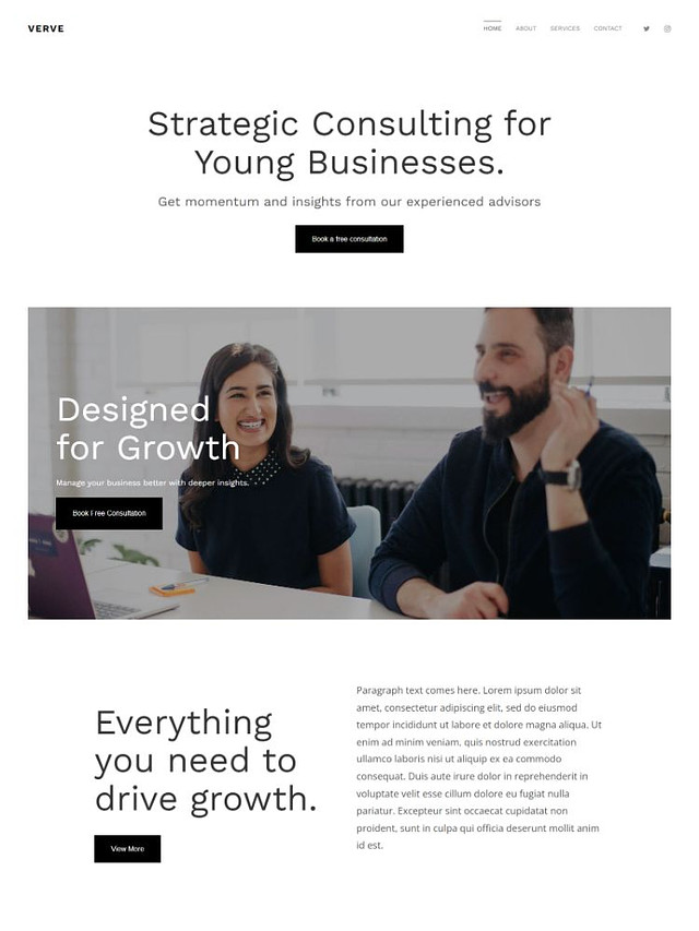 Verve - Pixpa Small Business Website Template
