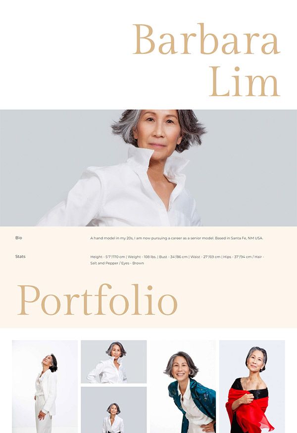Barbara Lim ポートフォリオ Web サイトの例