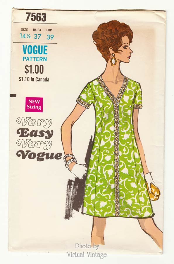 1960s MOD Two Piece Cocktail or Evening Dress Pattern VOGUE 7333 Ruffled V  Neckline,Mini or Maxi Skirt Bust 36 Vintage Sewing Pattern