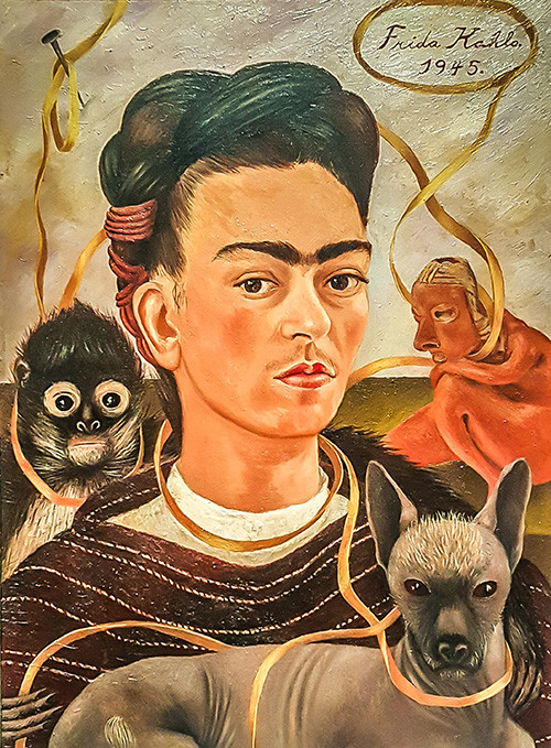 Self Portrait with Small Monkey, 1945 - by Frida Kahlo