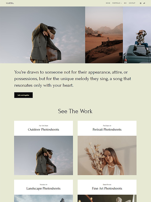 Contrasto - Pixpa Modelli di siti web per portfolio