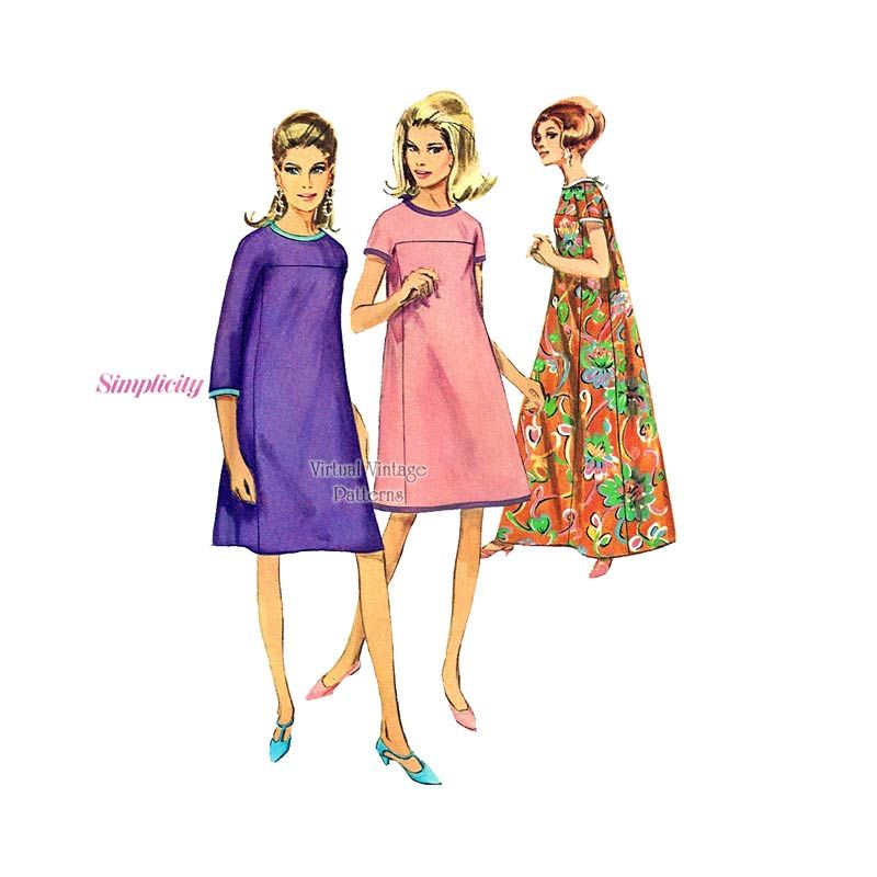 1960s MOD Dress Pattern SIMPLICITY 6306 Classic Swinging 60s