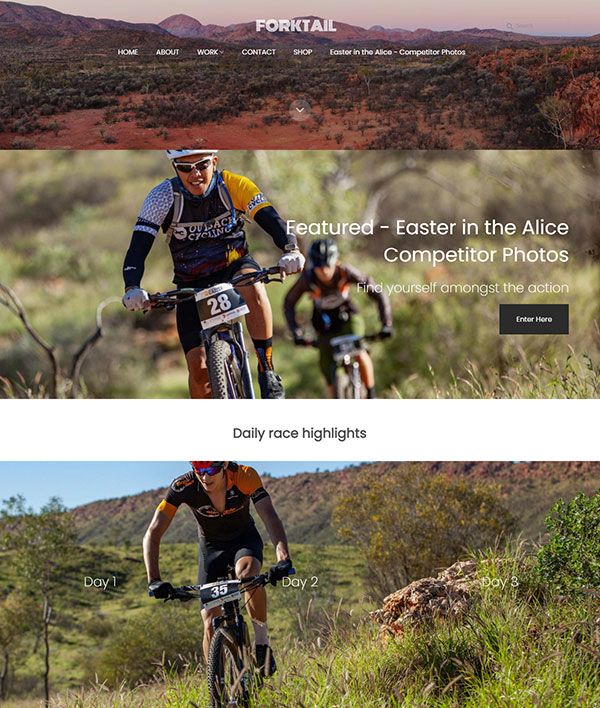 James Tudor: sitio web de portafolio de fotografía deportiva basado en Pixpa
