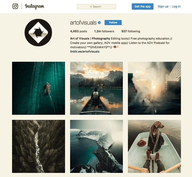 Art of Visuals Instagram account