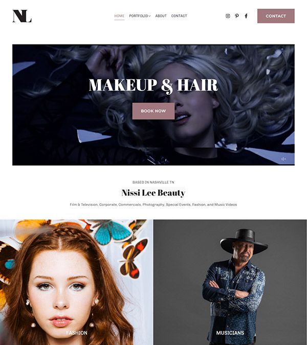 Nissi – Portfolio-Website für Make-up- und Haarstylisten – pixpa