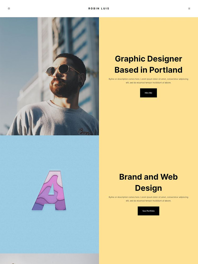 Svälla - Pixpa Webbplatsmall för grafisk och webbdesign