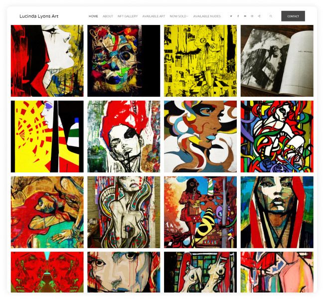 Sito Web del portfolio di arte astratta di Lucinda Lyons