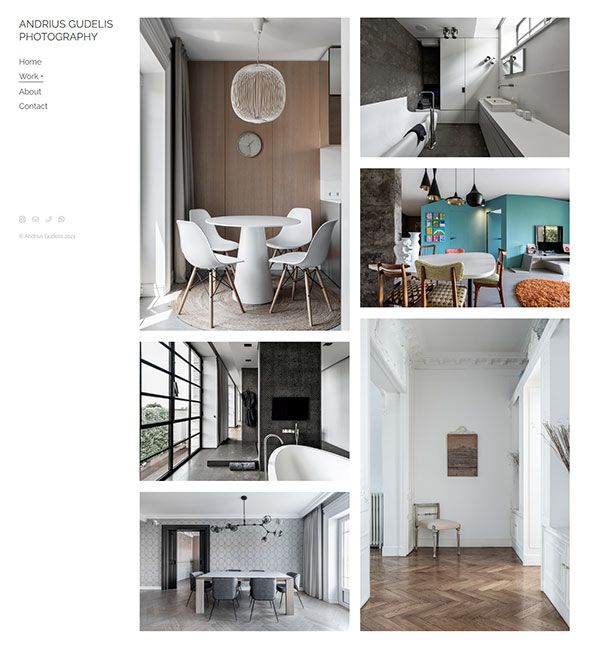 Andrius Gudelis - を使用して構築された建築写真ウェブサイト Pixpa