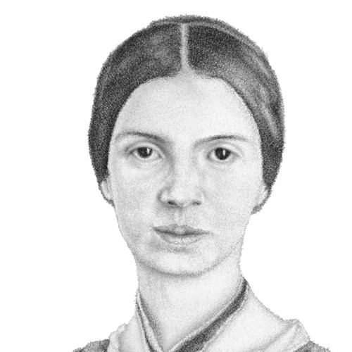 Word portrait drawing of Emily Dickinson