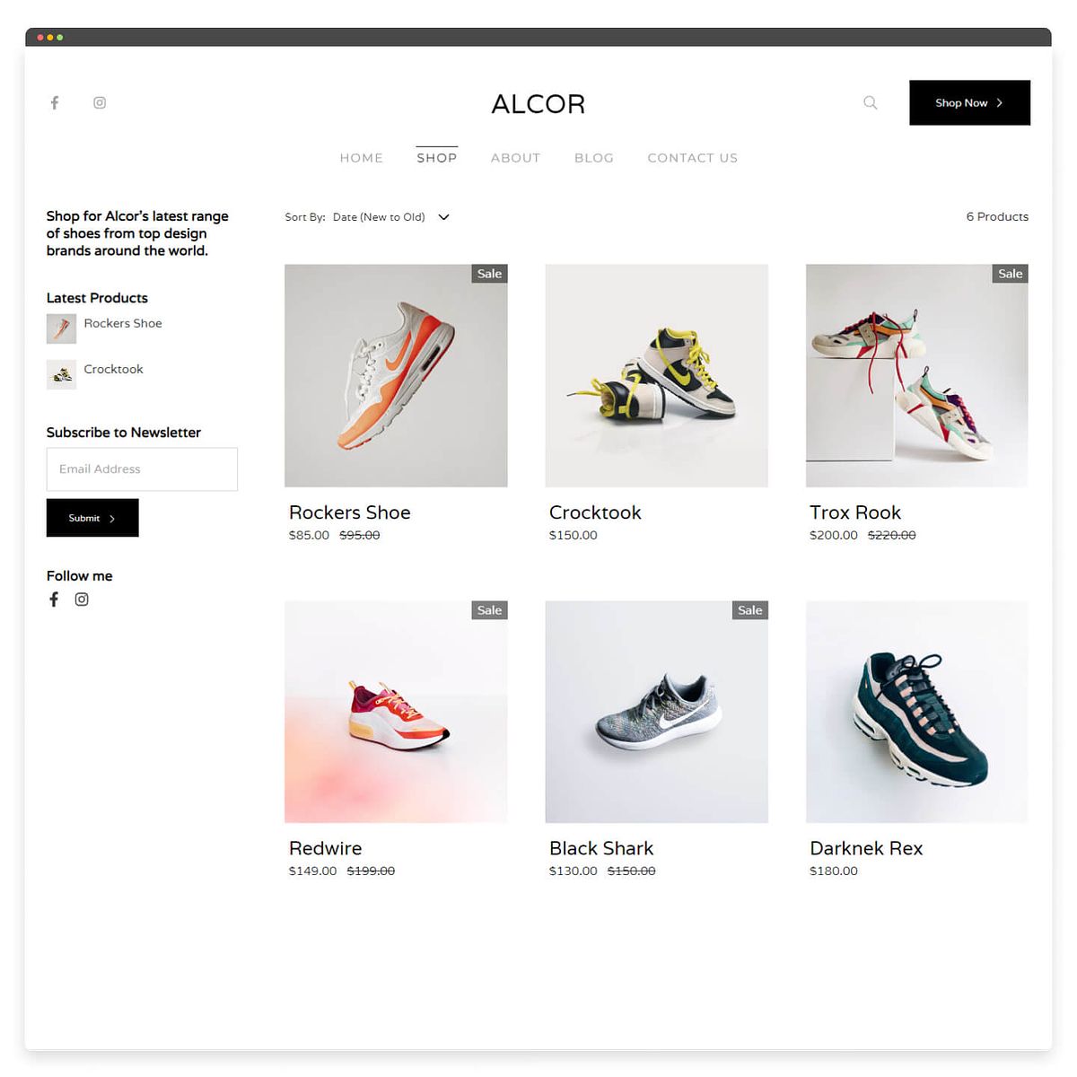 Alcor- Pixpa Modèle de magasin