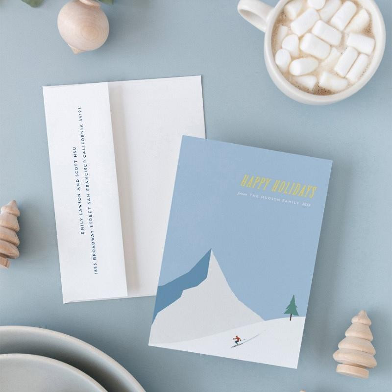'snowy mountain' holiday card
