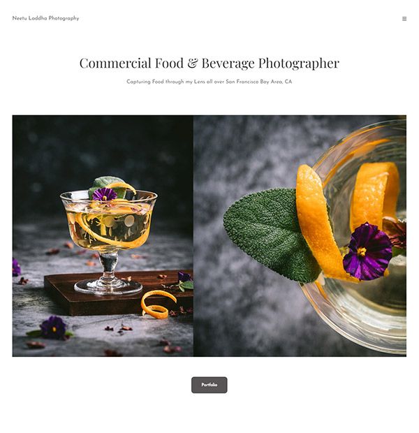 Neetu - Site de portfólio de fotógrafos de comida comercial - pixpa