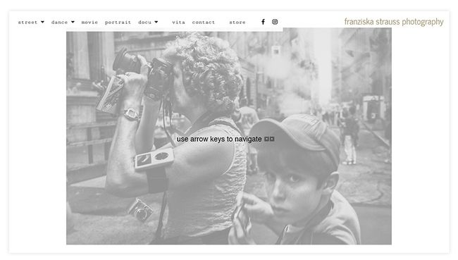 Sito web di fotografia di strada di Franziska Strauss