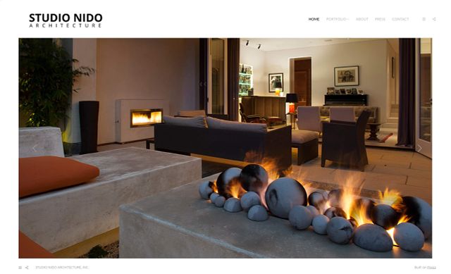 Eksempler på nettsiden til Studio Nido Portfolio