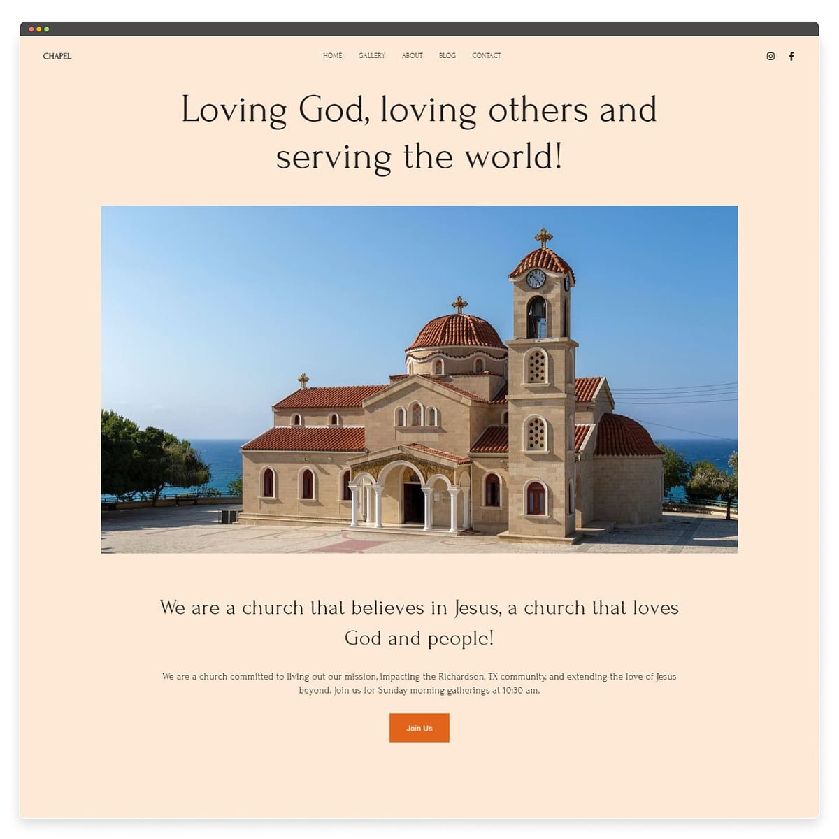 Часовня - Pixpa Шаблон церковного сайта