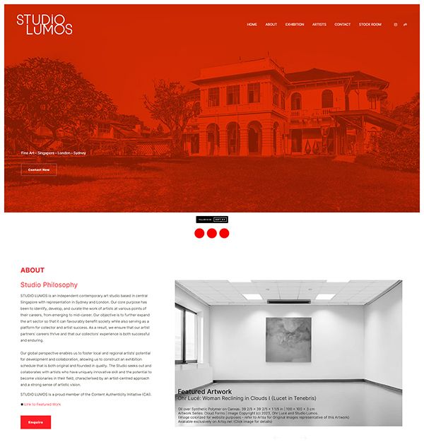 ตัวอย่างเว็บไซต์ผลงานของ Studio Lumos