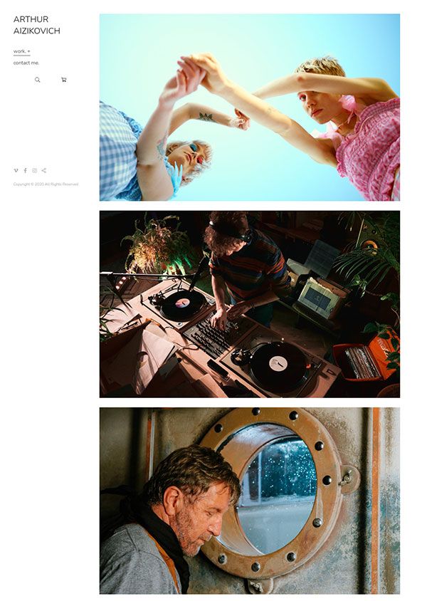 Arturs Aizikovics - sitio web de fotografía construido usando pixpa
