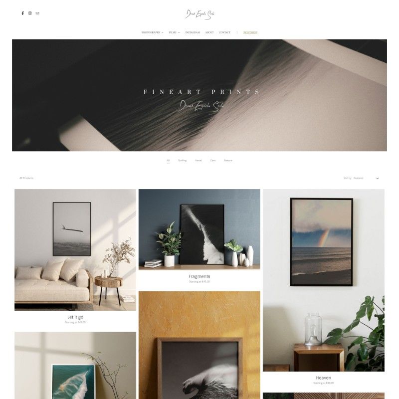 minimalistisk online kunstbutik