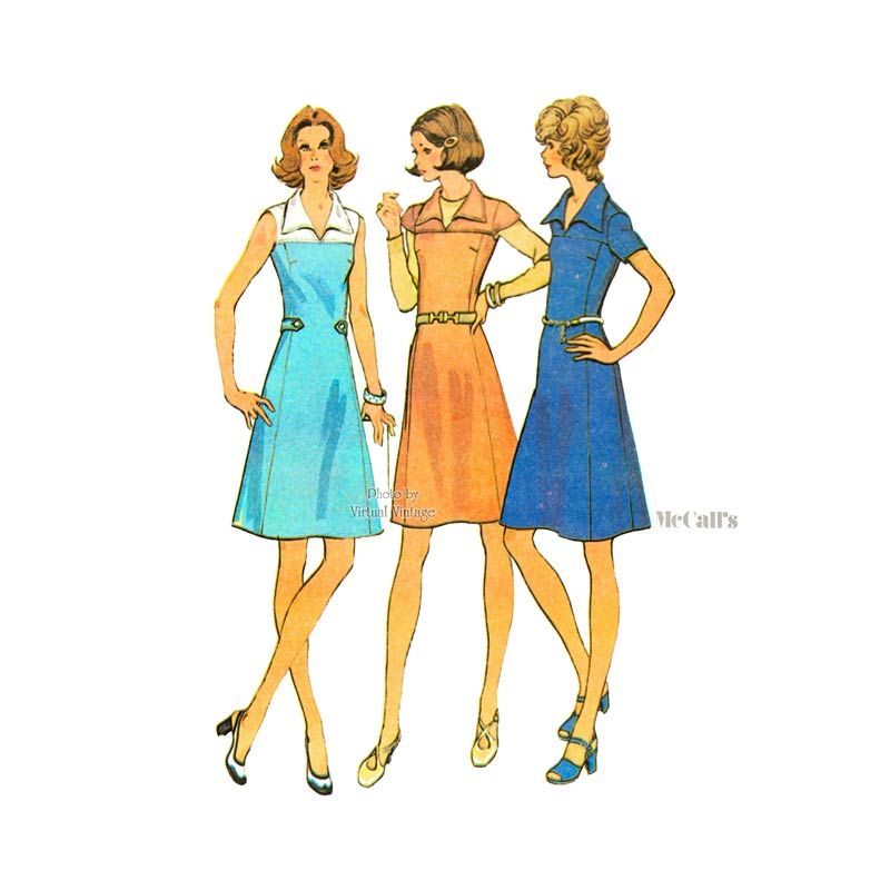 1970s CUTE Flared High Waisted Top or Mini Dress Pattern McCALLS 3682, – A  Vintage shop