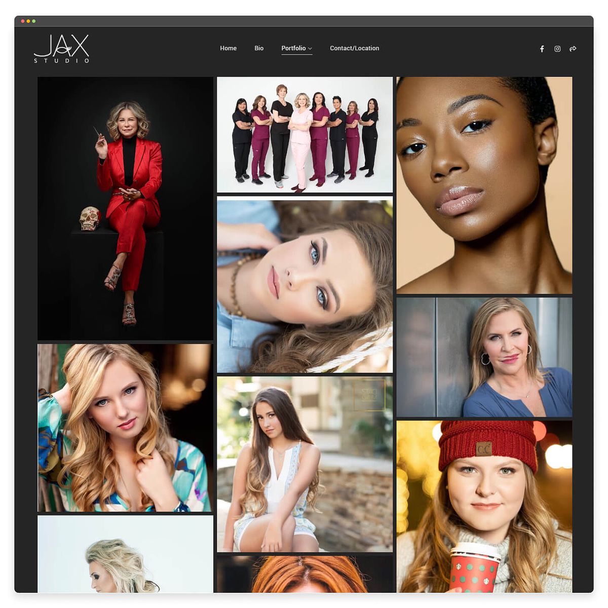 JAX Studio-modellenportfolio