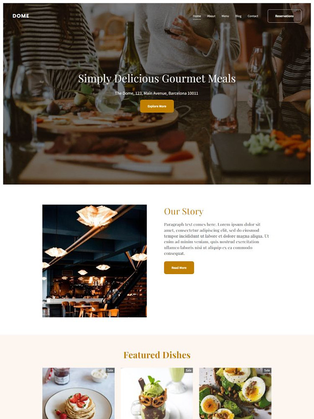 Купол - Pixpa Шаблон веб-сайта для малого бизнеса