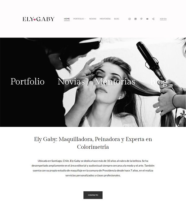 ตัวอย่างเว็บไซต์ผลงาน Ely Gaby