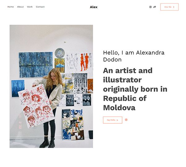 Exemples de sites Web de portfolio Alexandra Dodon