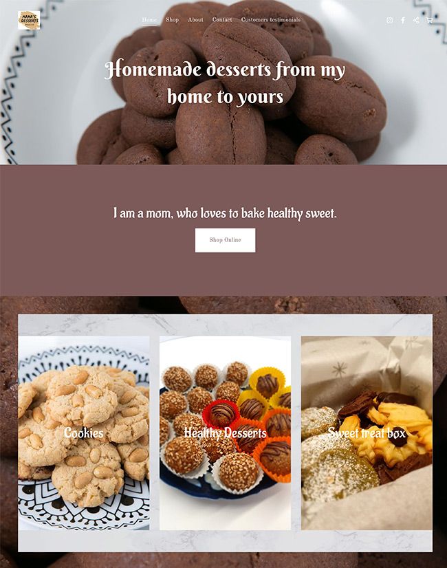 เว็บไซต์ Mama's Desserts