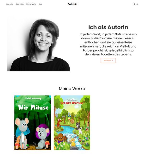 Patricia Causey Portfolio Website Examples