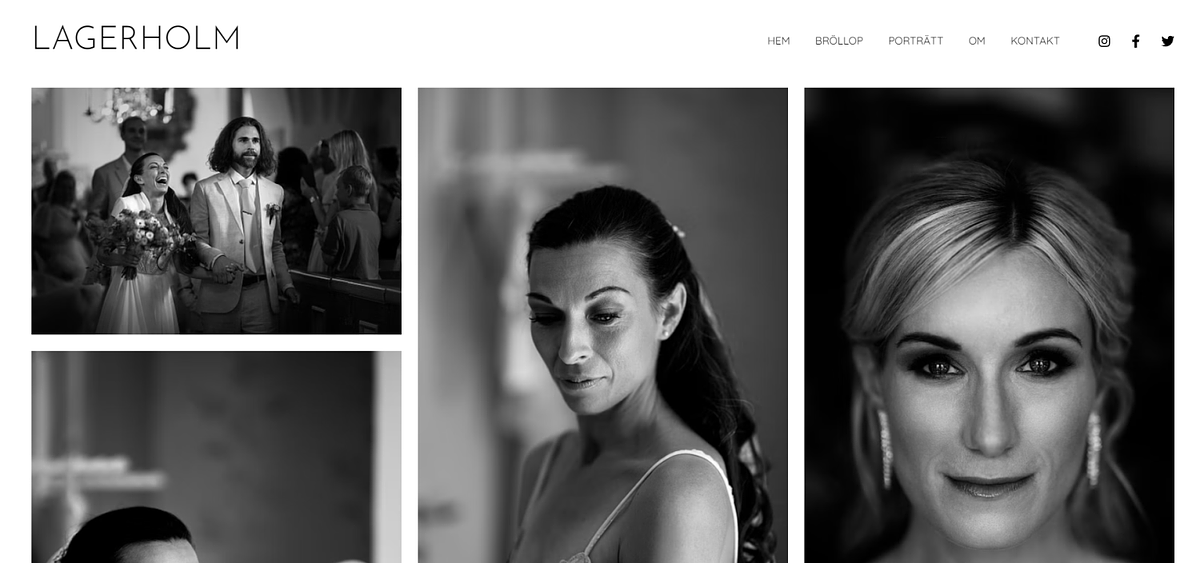 De portfoliowebsite van Stefan Lagerholm gebouwd met Pixpa